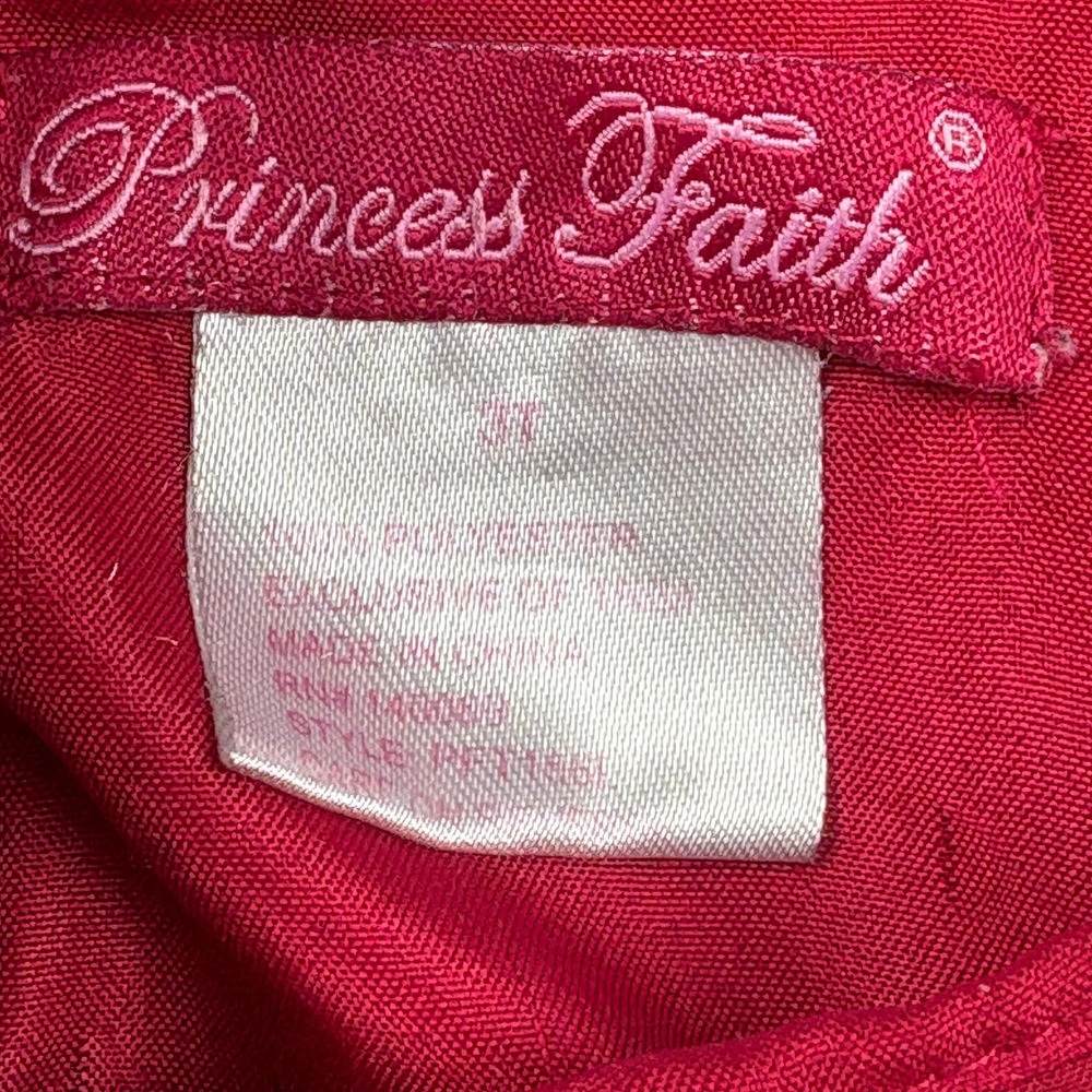 Princess Faith Toddler Girls 3T Crimson Red Organza Party Dress‎ Holiday Formal - Picture 6 of 8